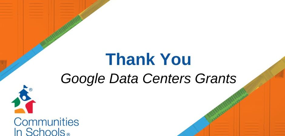 Thank you card to Google Data Centers Grants