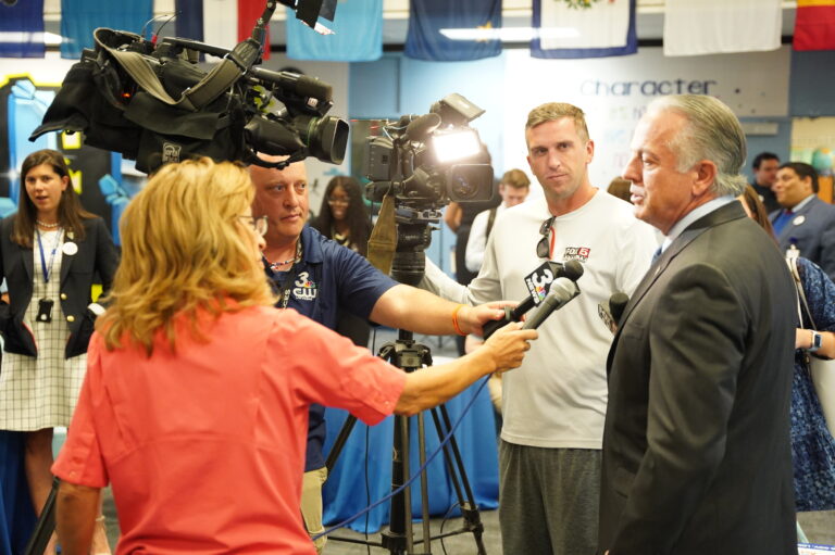 Governor Lombardo on camera